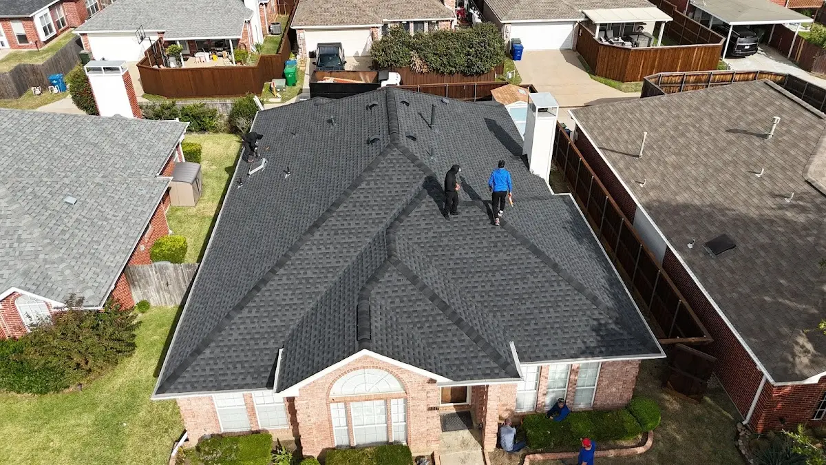 Slate & Tile Roof Repair work in progress on a Glenpool property